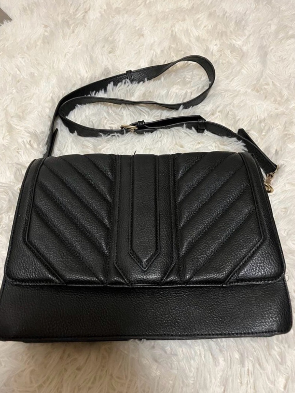 Steve Madden Black Tote/Crossbody Interior Logo-Lined Handbag